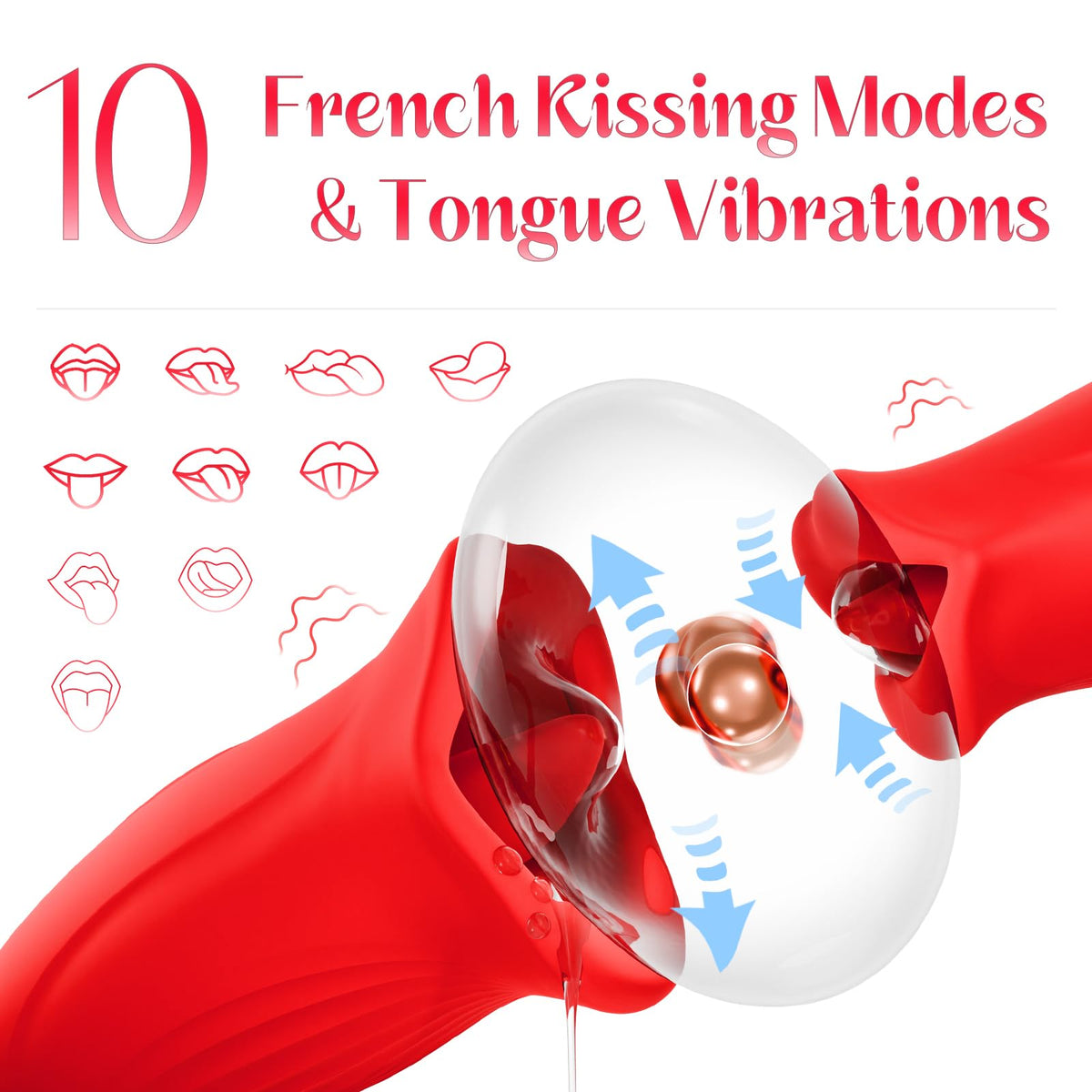 Sexeeg Rose Muncher Lip Tongue Suction Vibrator With Patting Dildo Vibrator 