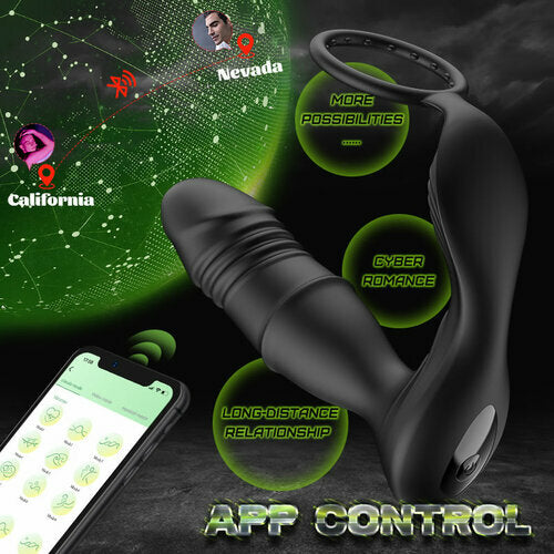 Sexeeg Mason APP/Controller & 9-Telescopic /Vibration & Cock Rings Prostate Massager 