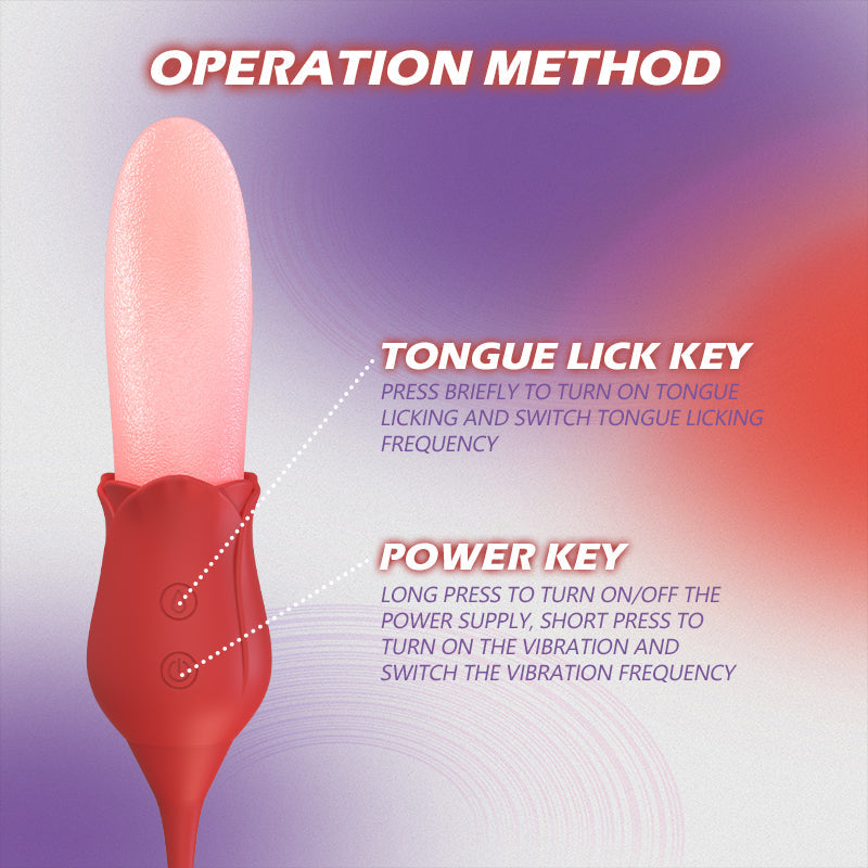 Sexeeg Mia 2-in-1 Upgraded Tongue-licking Rose Toy With Licking Bullet Vibrator 