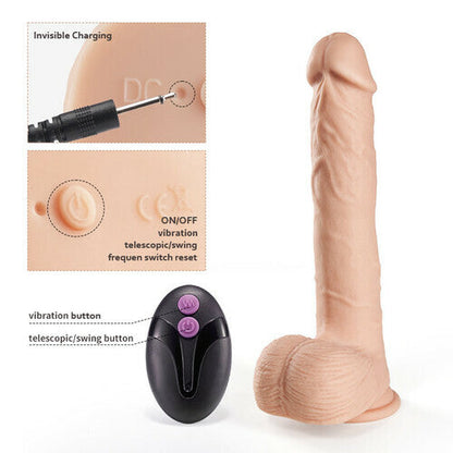 Sexeeg Rotary Telescopic Thrust Dildo Rocking Toy Vibration Stimulation Clitoris Anus Uterine Cavity Lifelike Strong Sucker 