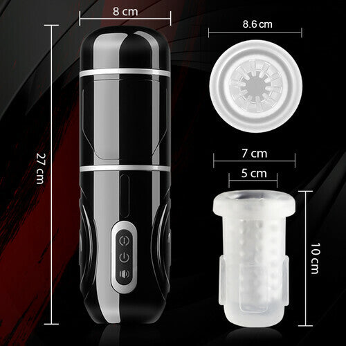 sexeeg  - PowerKing Ultra-Technical Hands-free 7 Telescopic Rotation Modes Male Masturbator Cup 