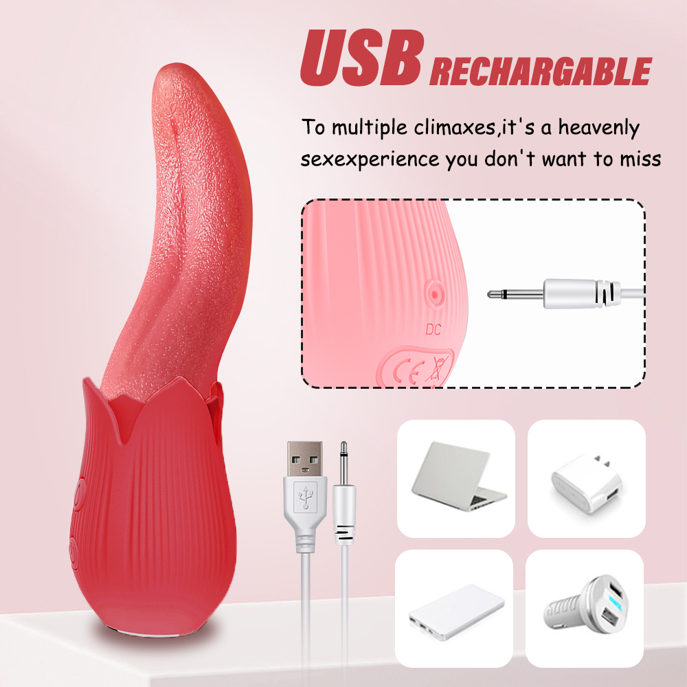Sexeeg Upgraded Rose - 20 Frequency Tongue Licking Vibrator 