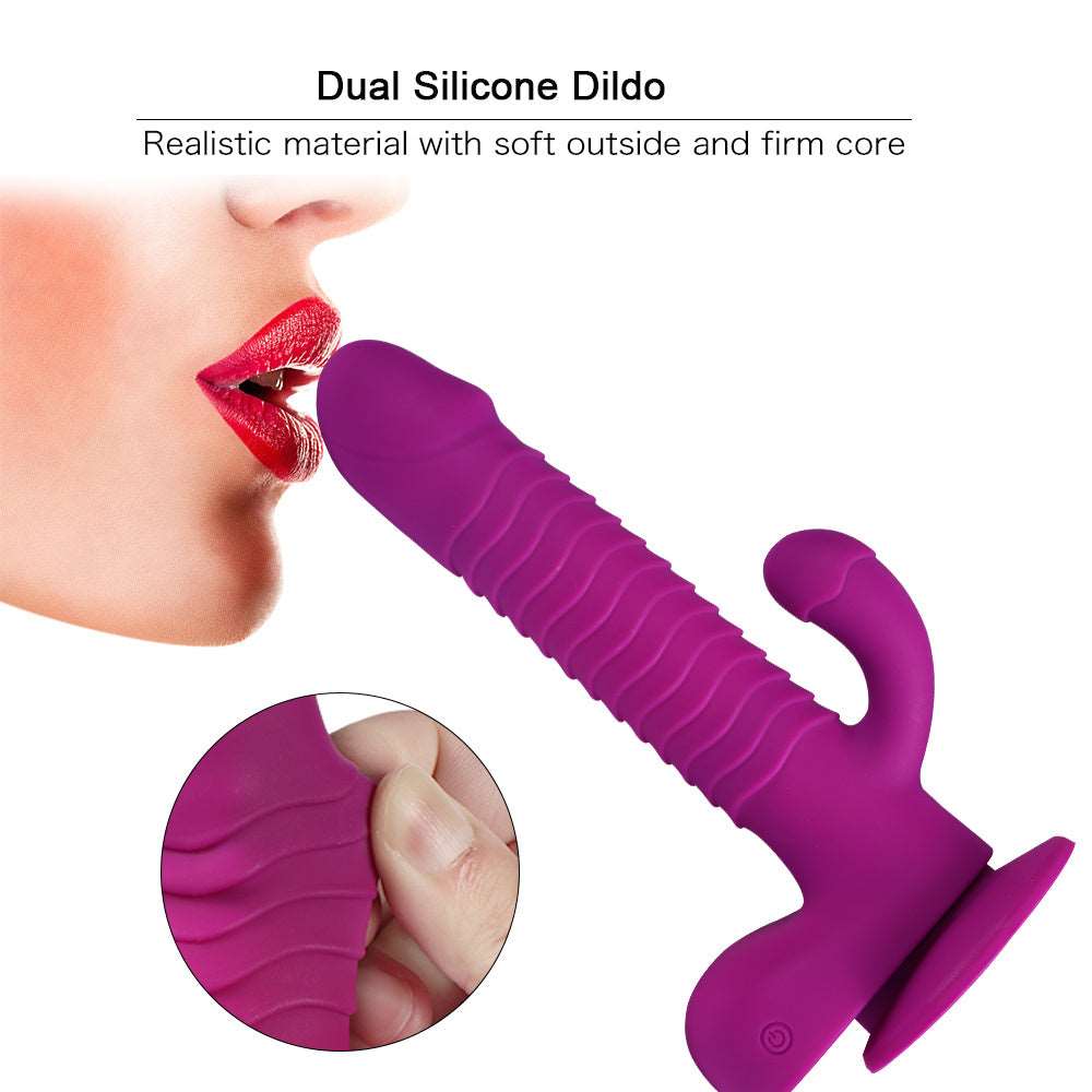 Sexeeg 360 Degree Rotating Telescopic Dildo Vibrator With Suction Cup Wireless Remote Control