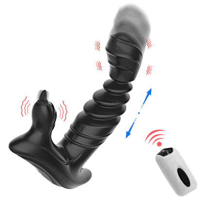 Sexeeg Telescopic Prostate Massager For Men And Women Double Shock Masturbation G-spot Vestibule Anal Plug Sex Toy