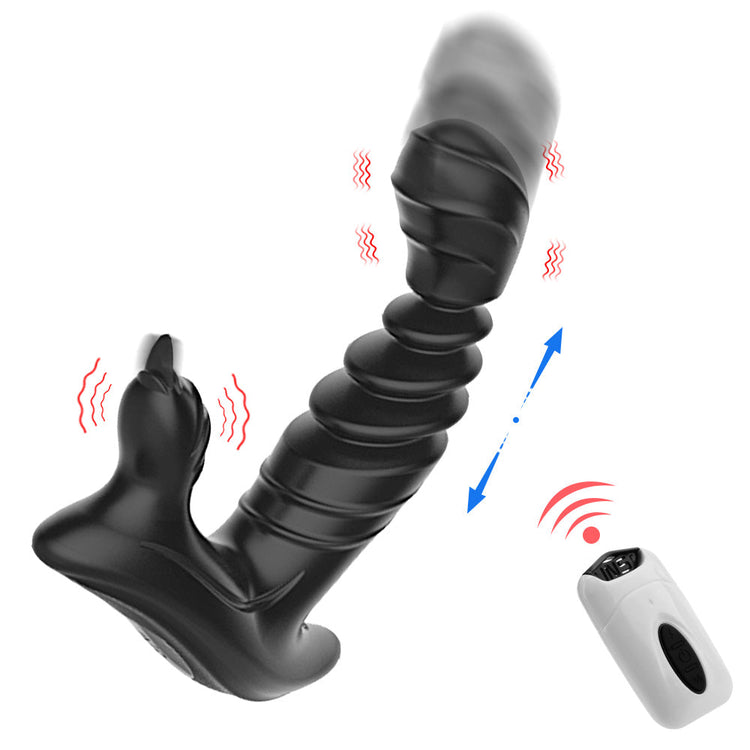 Sexeeg Dual-Action Prostate Massager — Telescopic & Vibe