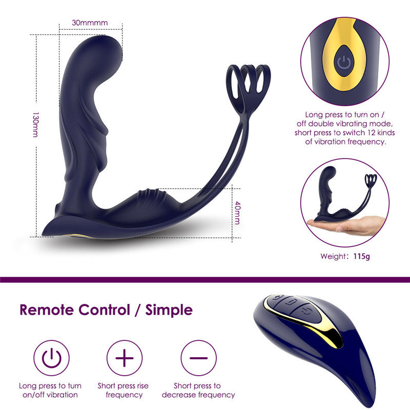 Sexeeg Wireless Remote Control Male Prostate Vibrating Massager Cock Ring 