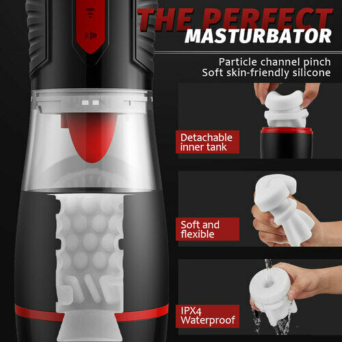 Sexeeg 4 Sucking Modes Penis Cup 7 Tongue Licking Male Masturbator Cup 