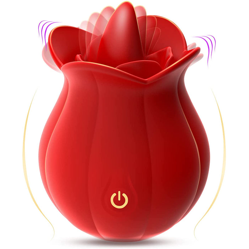 Sexeeg 10 Speeds Rose Vibrator With Tongue 