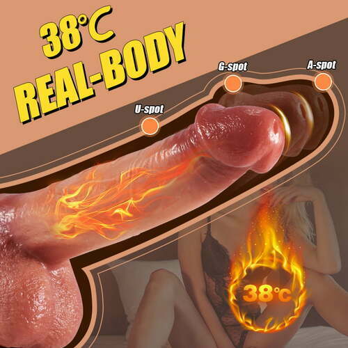 Sexeeg 9 Vibrating 3 Thrusting & Swing Intelligent Heating Realistic Dildo Vibrator 6.3 Inch 