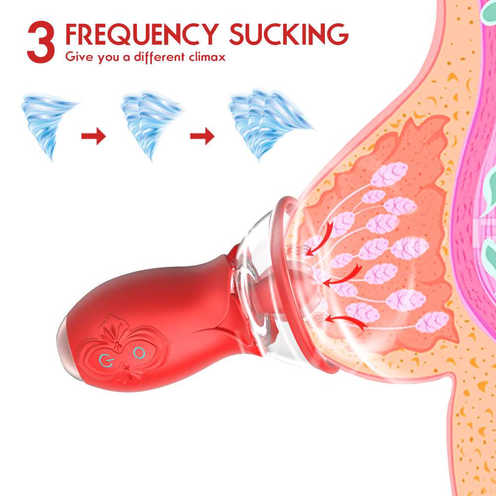 Sexeeg 2 In 1 Rose Tongue Licking Clitoris Vagina Sucker 