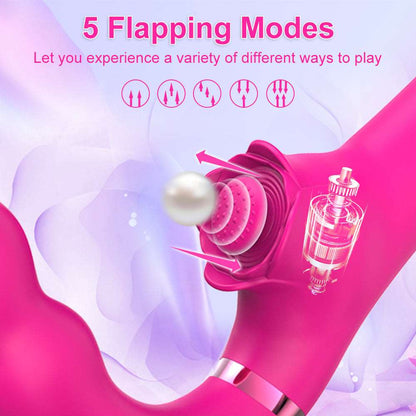 Sexeeg 3-in-1 Rose Clit Stimulator Dual Motor Shock Panty Vibrator 