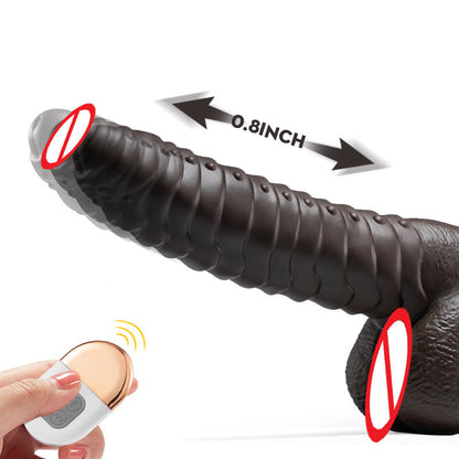 Sexeeg Telescopic Dildo Silicone Realistic Big Fake Penis Dildo Vibrator 