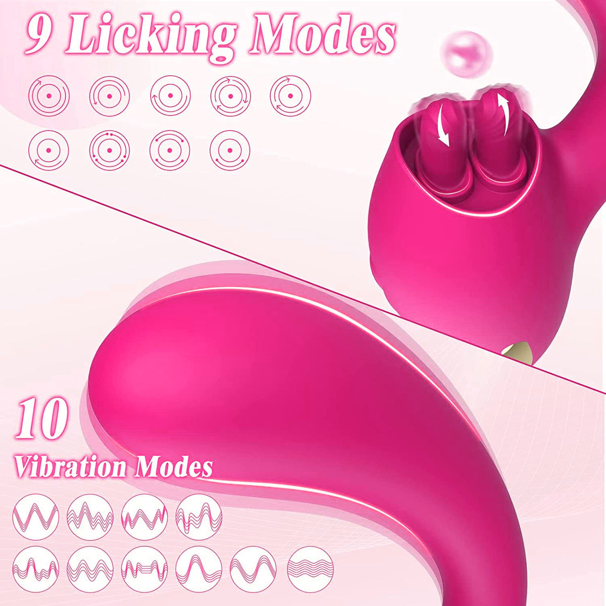 Sexeeg Merlot 2-in-1 Tongue-licking Dildo Vibrator 