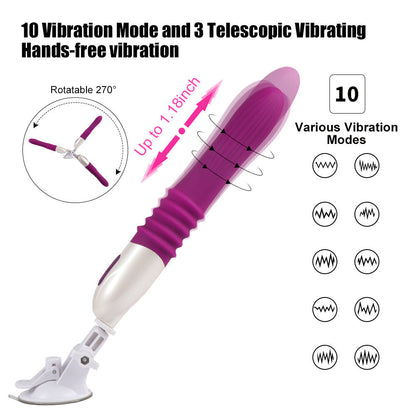 Sexeeg Telescopic Thrusting 10 Frequency Sex Dildos Machine for Female