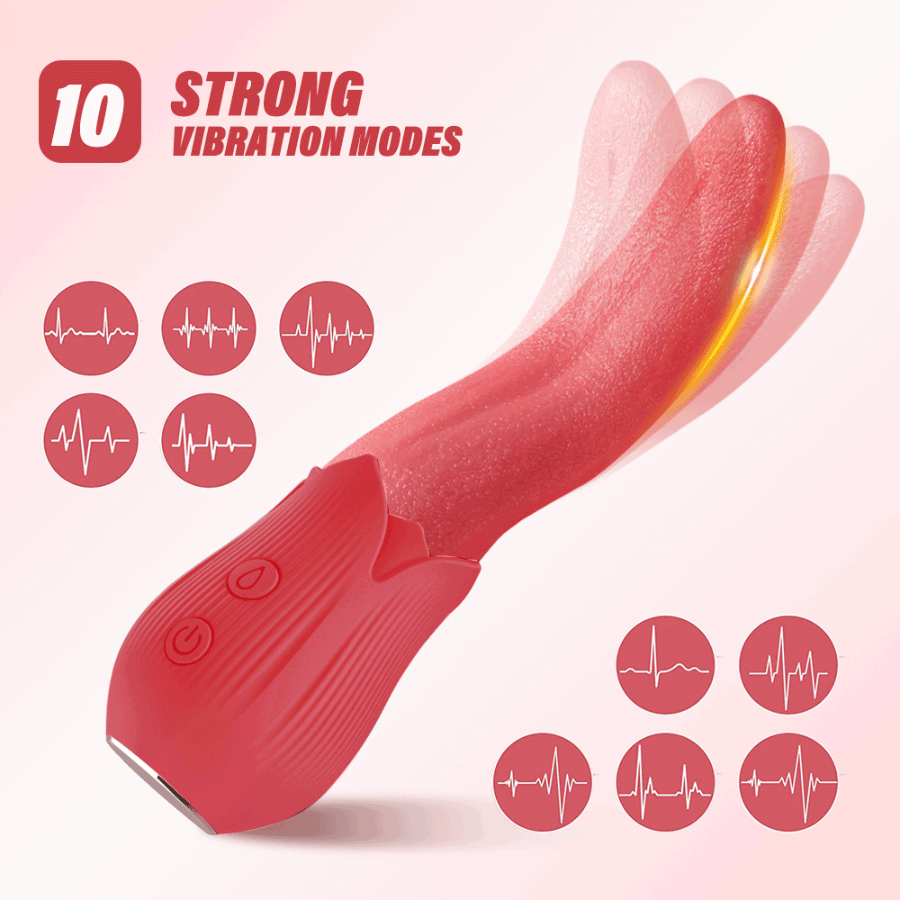 Sexeeg Upgraded Rose - 20 Frequency Tongue Licking Vibrator 