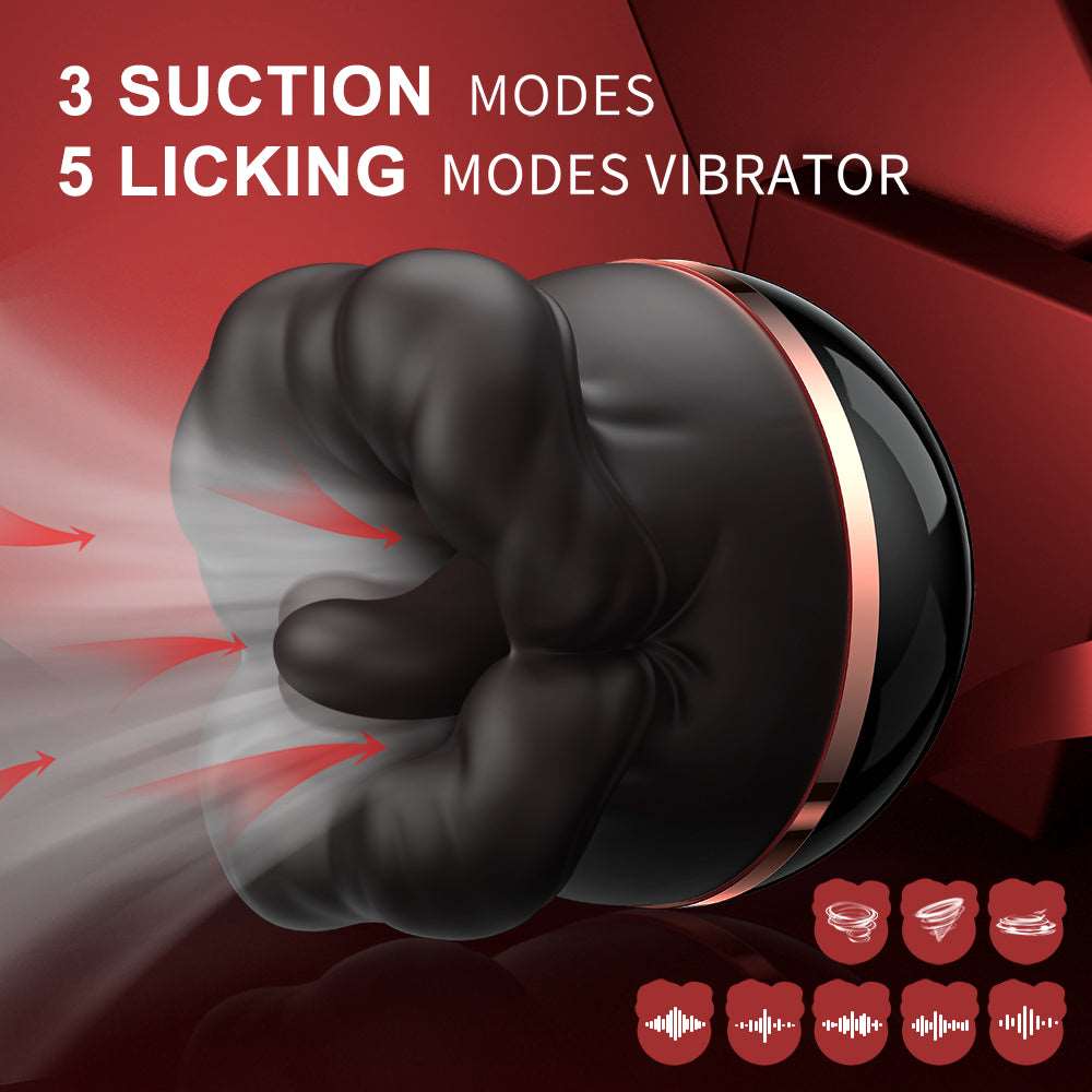 Sexeeg Big-Mouth Tongue Sucking Female Masturbator Massager Rechargeable Vibrator 