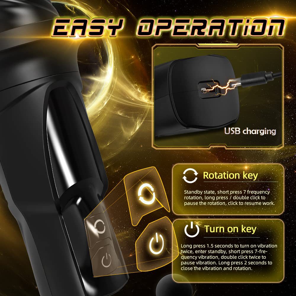 Sexeeg Gawk Gawk Black (With Cover) Tivino Rotating Vibration Male Masturbation Cup 