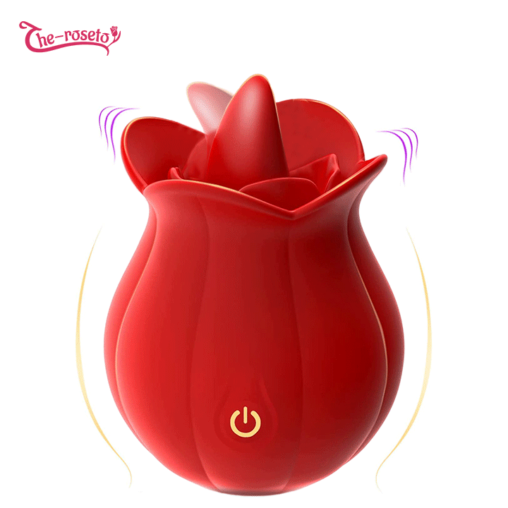 Sexeeg 10 Speeds Rose Vibrator With Tongue 