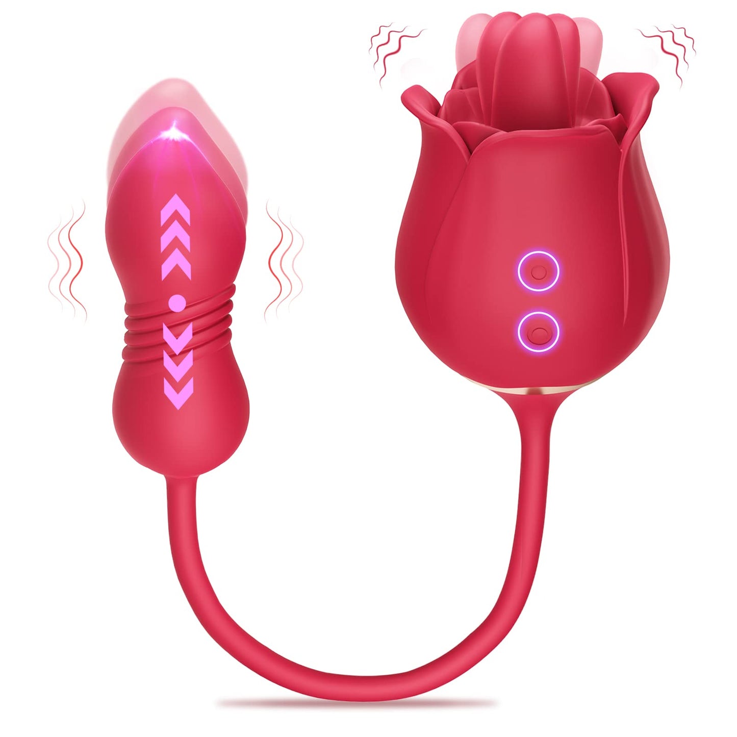 Sexeeg Rose Toy Vibrator Female Telescopic Egg Jumping  Tongue Licker Sex Toys 