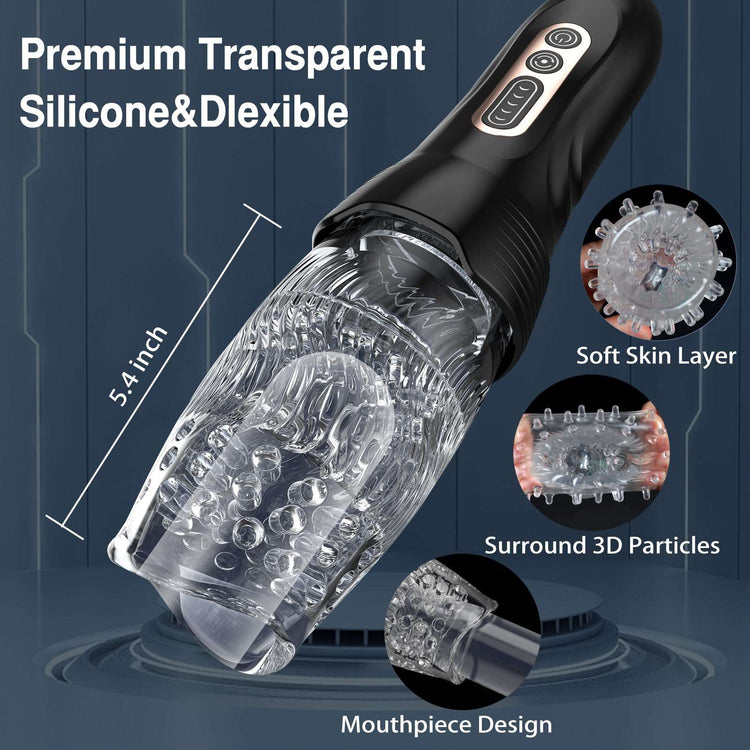 Sexeeg 3.0 Version Male Rose Thrusting Rotating And Vibrating Oral Sex Masturbation Cup
