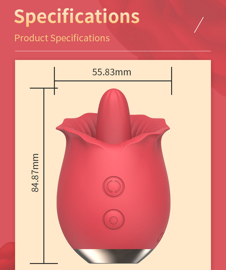 Sexeeg Powerful Rose Toy Vibrator With Tongue Licking Oral Nipple Clit Clitoris Stimulator