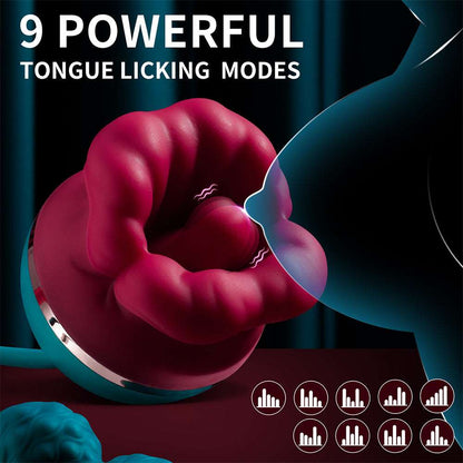 Sexeeg Big Mouth Vibrator 3 In1 Tongue Licking Suction G Spot Vibrator With Vibrating Dildo