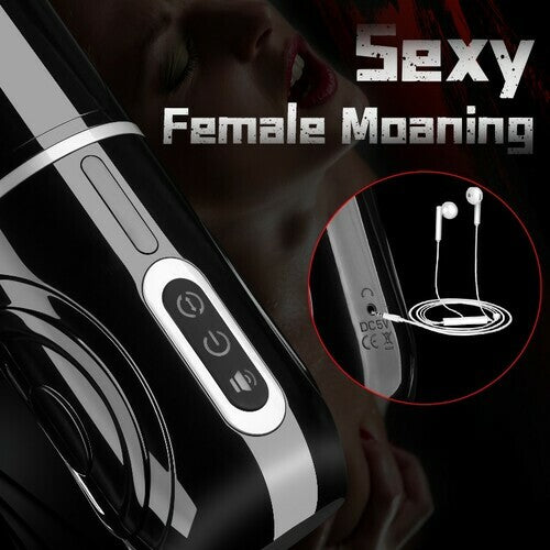 sexeeg  - PowerKing Ultra-Technical Hands-free 7 Telescopic Rotation Modes Male Masturbator Cup 