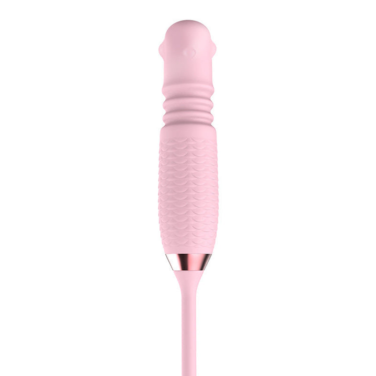 Sexeeg Purple Rose Toy Rotating Pearls Telescopic Tongue-licking Vibrator 