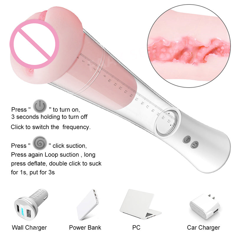 Sexeeg Male Masturbation Cup Penis Extender Vacuum Pump 