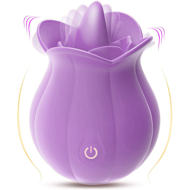 Sexeeg 10 Speeds Rose Vibrator With Tongue 