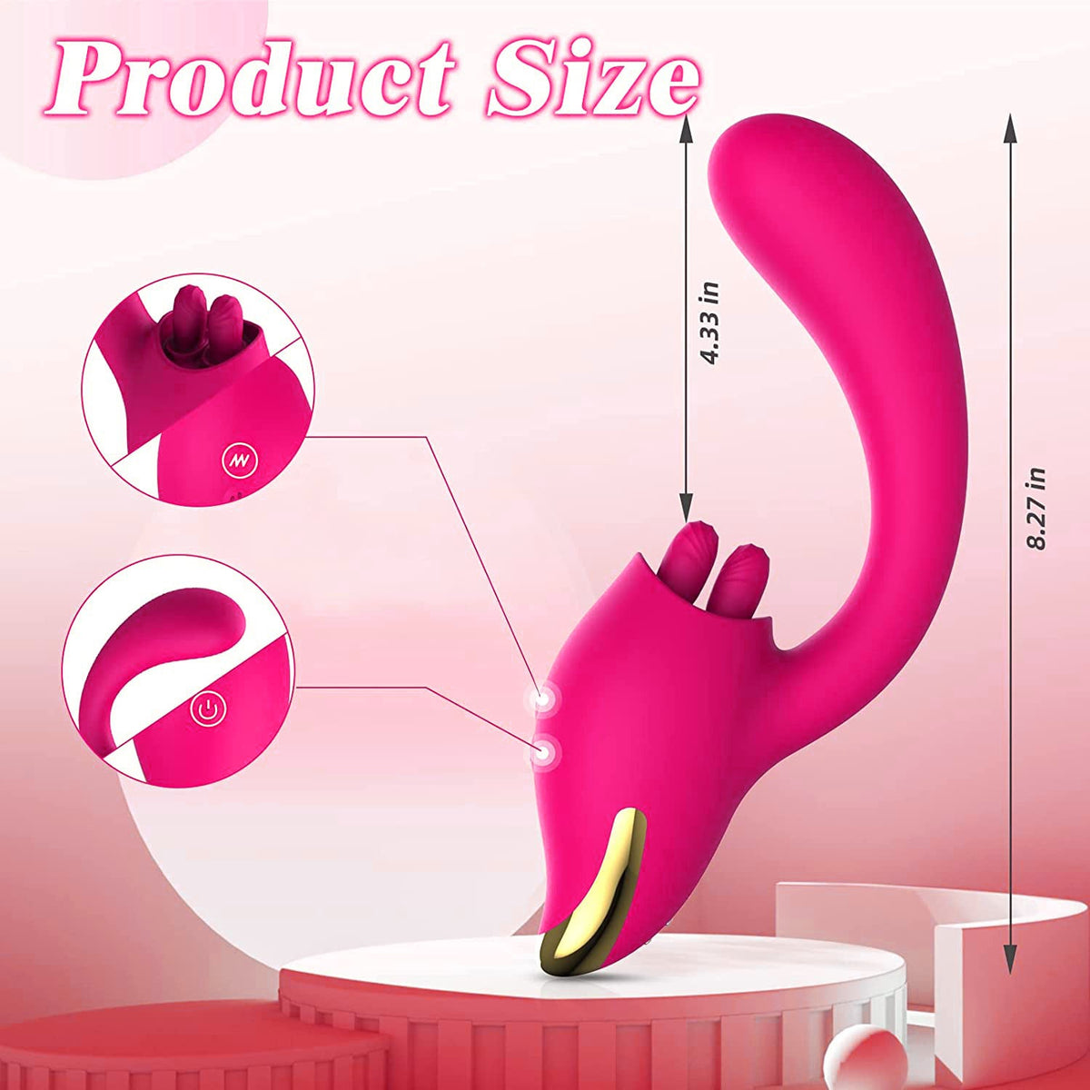 Sexeeg Merlot 2-in-1 Tongue-licking Dildo Vibrator 