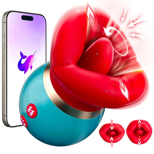 Sexeeg 3 in 1 App Remote Control Big Mouth Vibrator With 360° Tongue Licking & Sucking & Vibrating