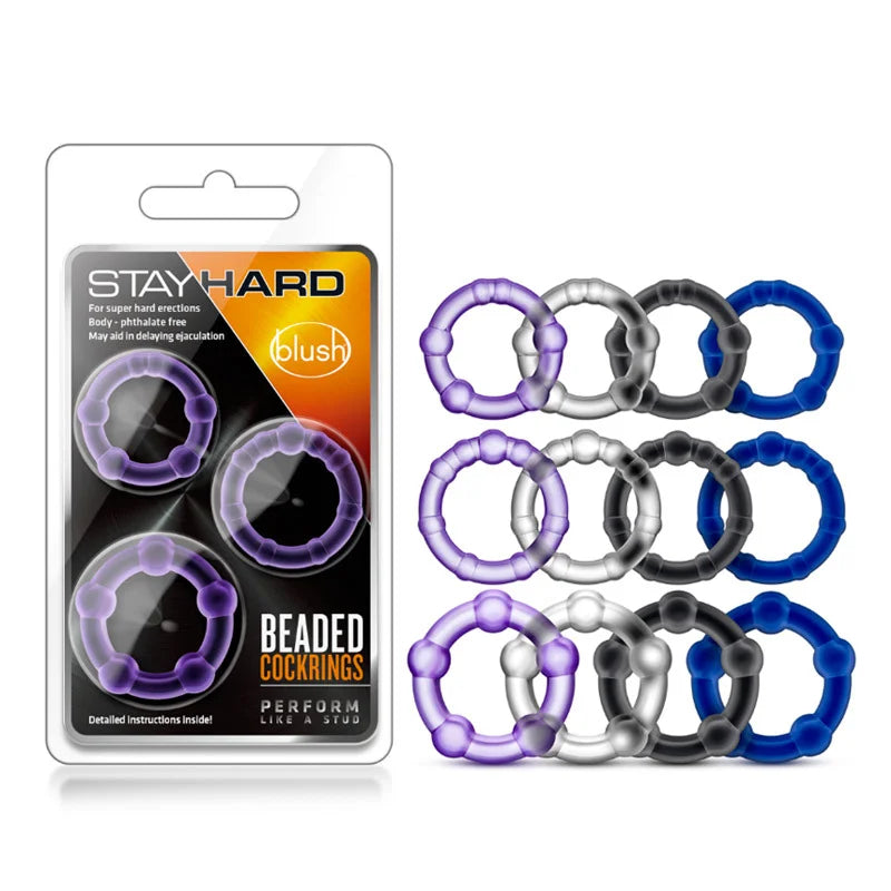 Sexeeg Erection Enhancing Beaded Cock Rings Set 