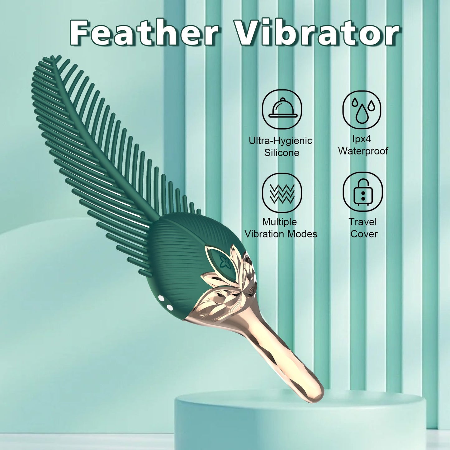 Peacock Feather - Clitoral Stimulator Body Massager Couple Sex Toy With 10 Modes Vibration 