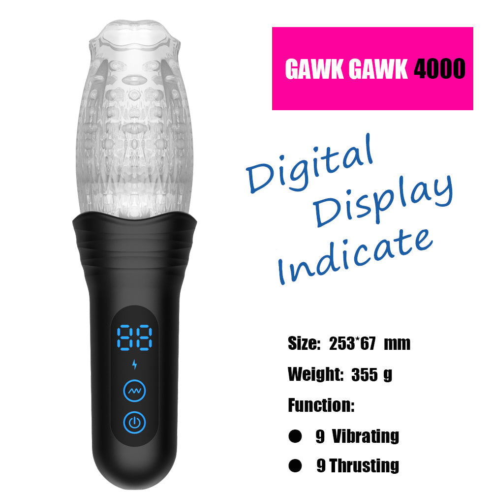 Sexeeg Gawk Gawk 4000 Masturbator Masturbating Electric Sex Toy for Men with 9 Vibration and Telescopic Modes 