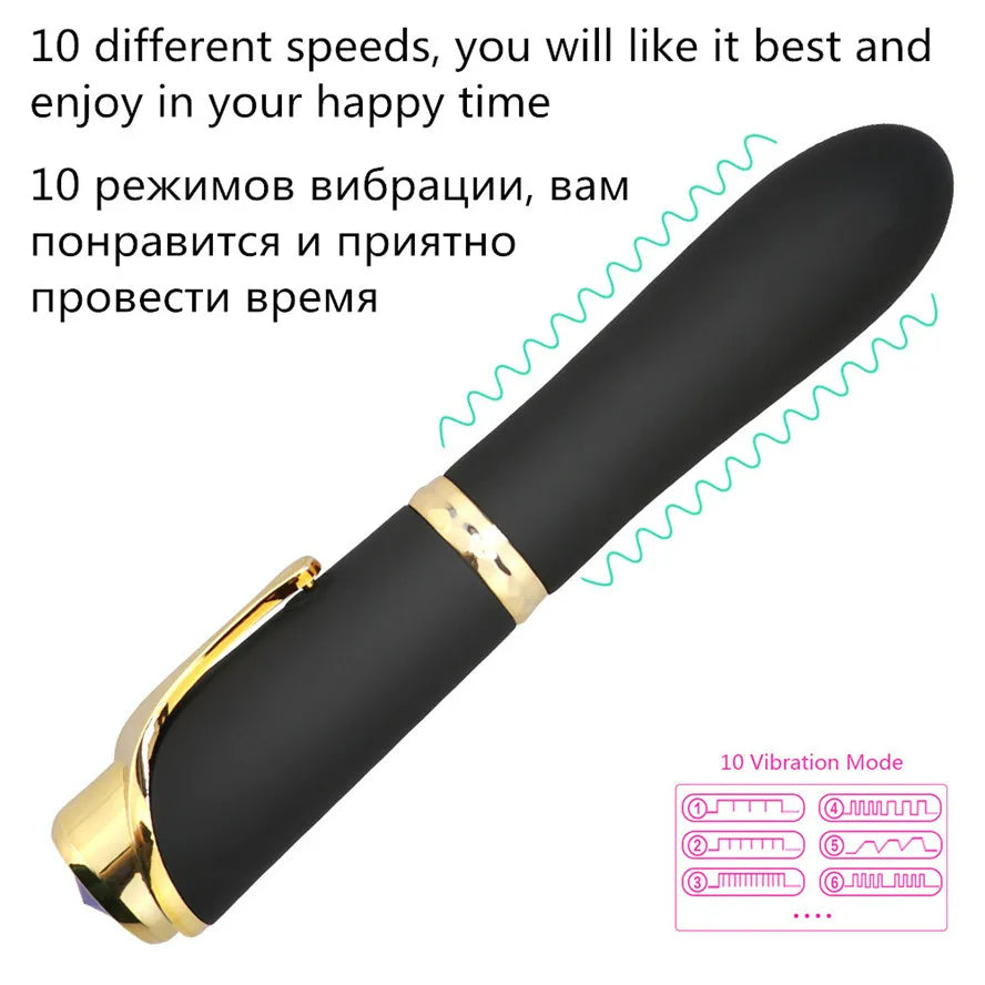 sexeeg 10 Speed Pen-shaped G-spot Vibrating Dildo Magic Massager 