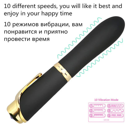 sexeeg 10 Speed Pen-shaped G-spot Vibrating Dildo Magic Massager 